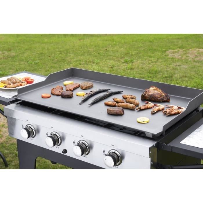 Cookingbox Plancha A Gaz Sur Chariot Piura Feux Acier Brut