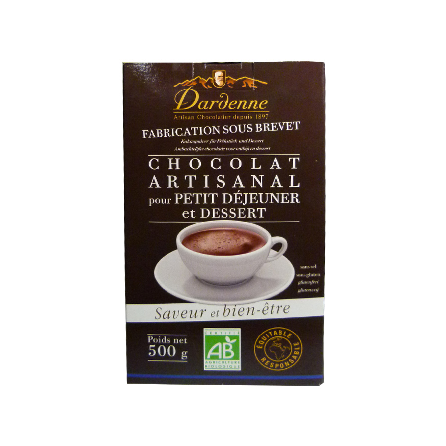 Chocolat en poudre artisanal bio Dardenne 500g