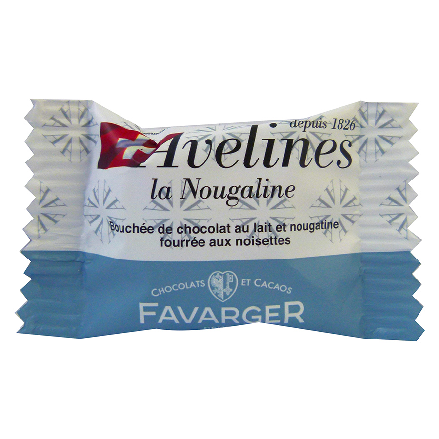 Aveline La Nougaline bouchee de chocolat au lait et nougatine fourree aux noisettes Favarger 20g