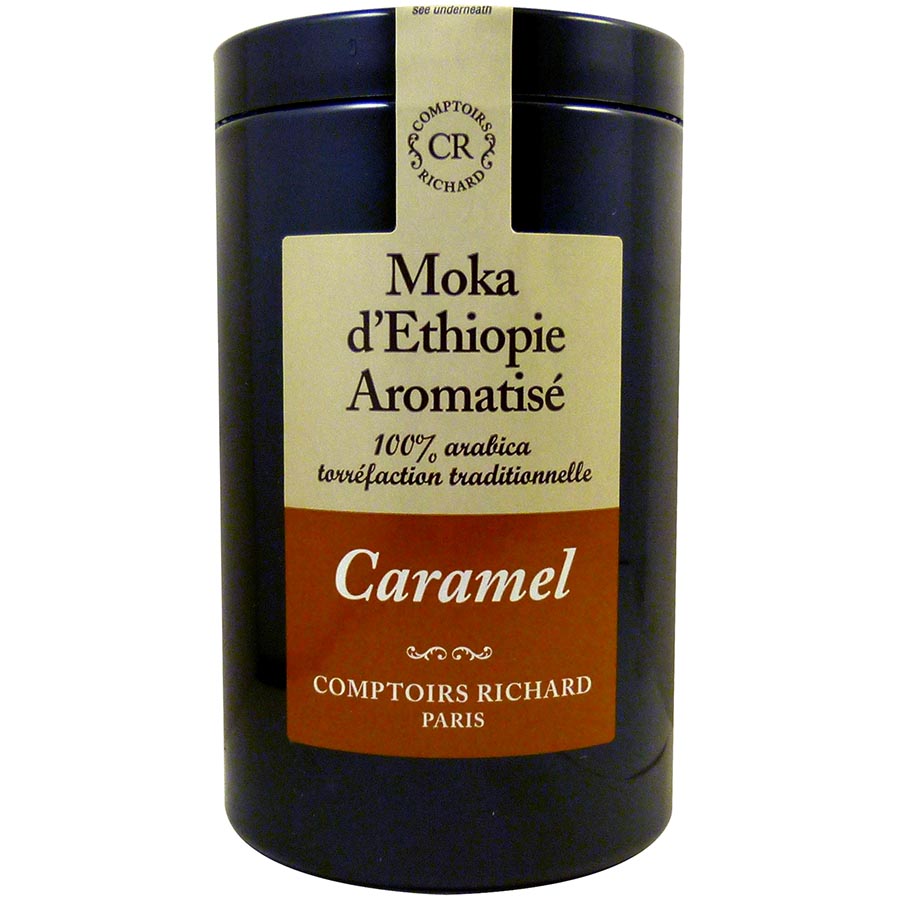 Cafe moulu Moka dEthiopie aromatise au caramel Comptoirs Richard 125g