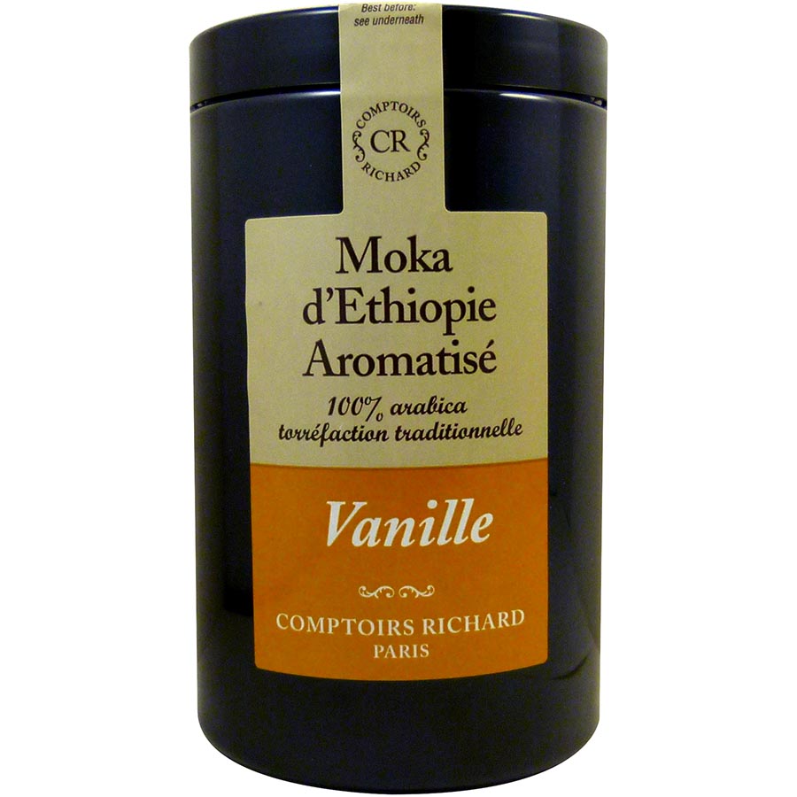 Cafe moulu Moka dEthiopie aromatise a la vanille Comptoirs Richard 125g