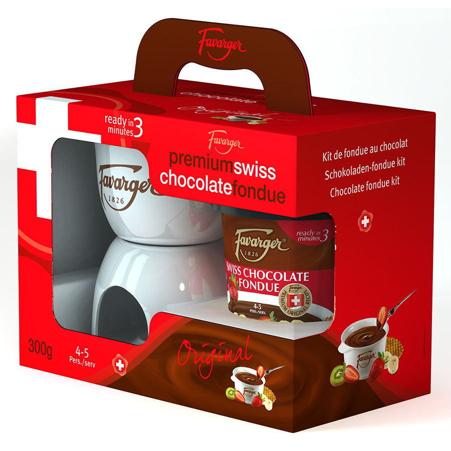 Kit de fondue au chocolat suisse Favarger 300g