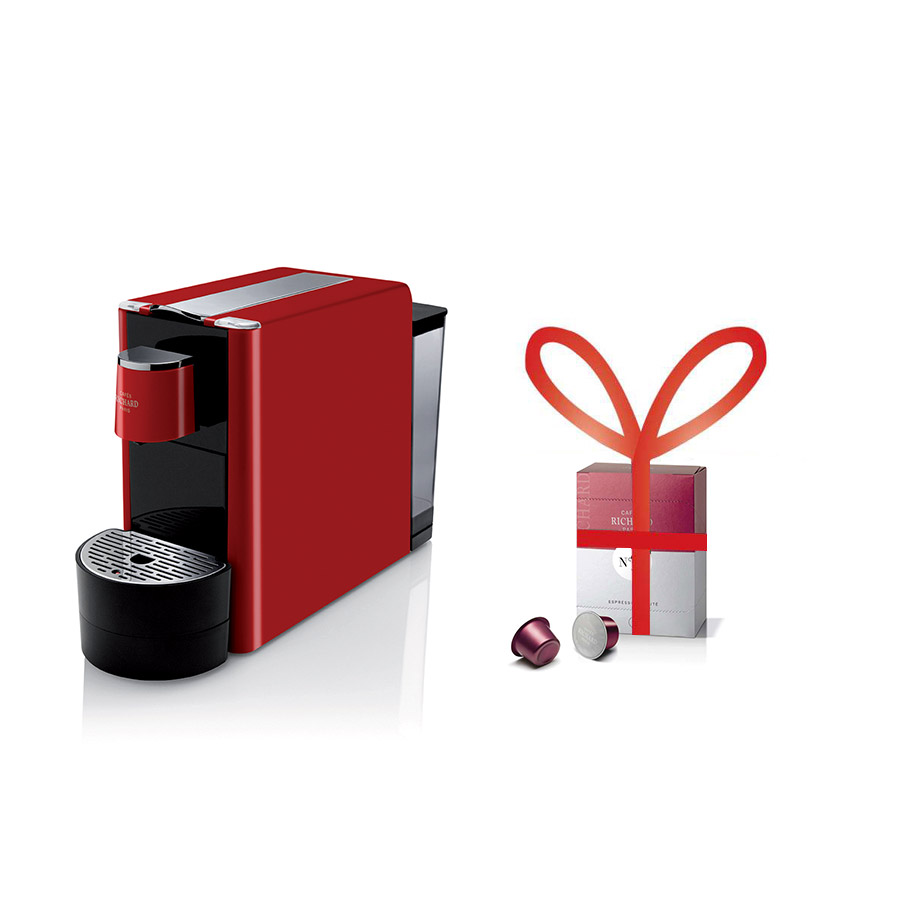 Machine Ventura rouge pour Capsules Premium Cafes Richard 1 etui de 24 capsules premium N8 offert