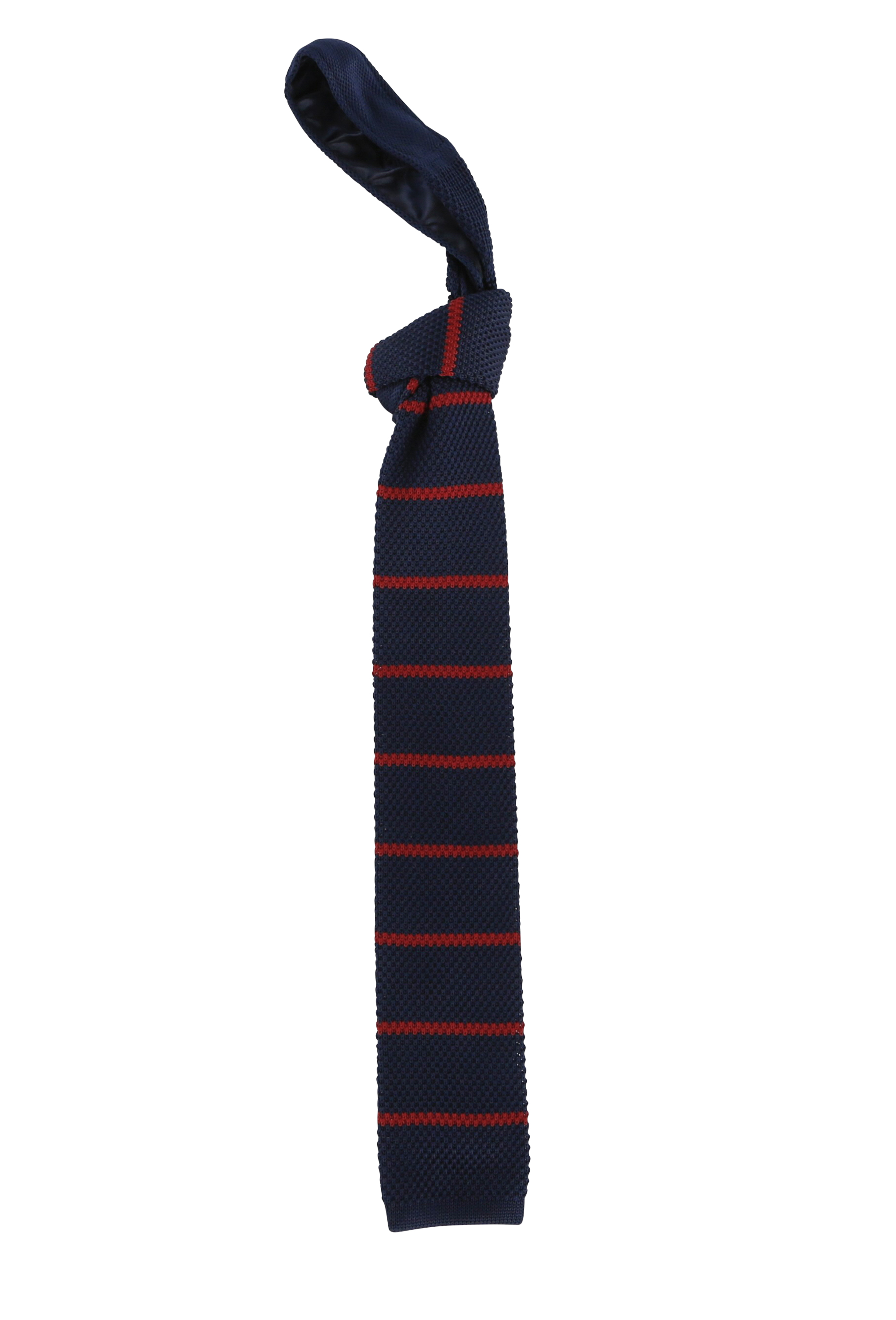 cravate maille rayures marine rouge