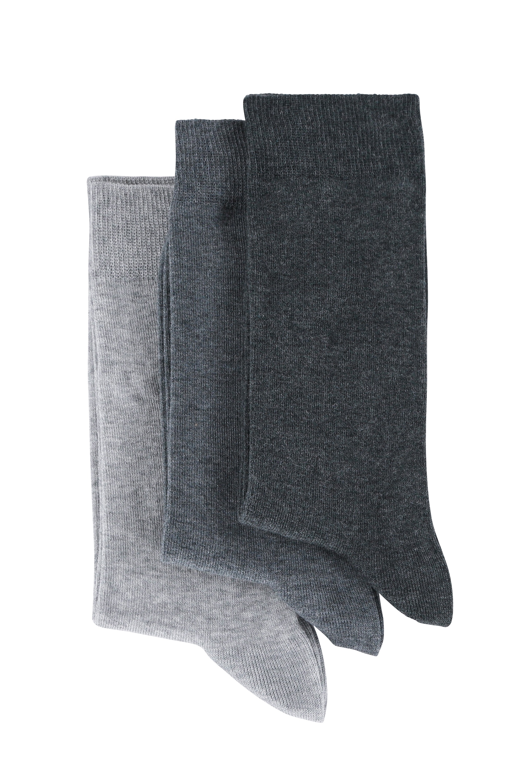 lot de 3 chaussettes coton unie gris