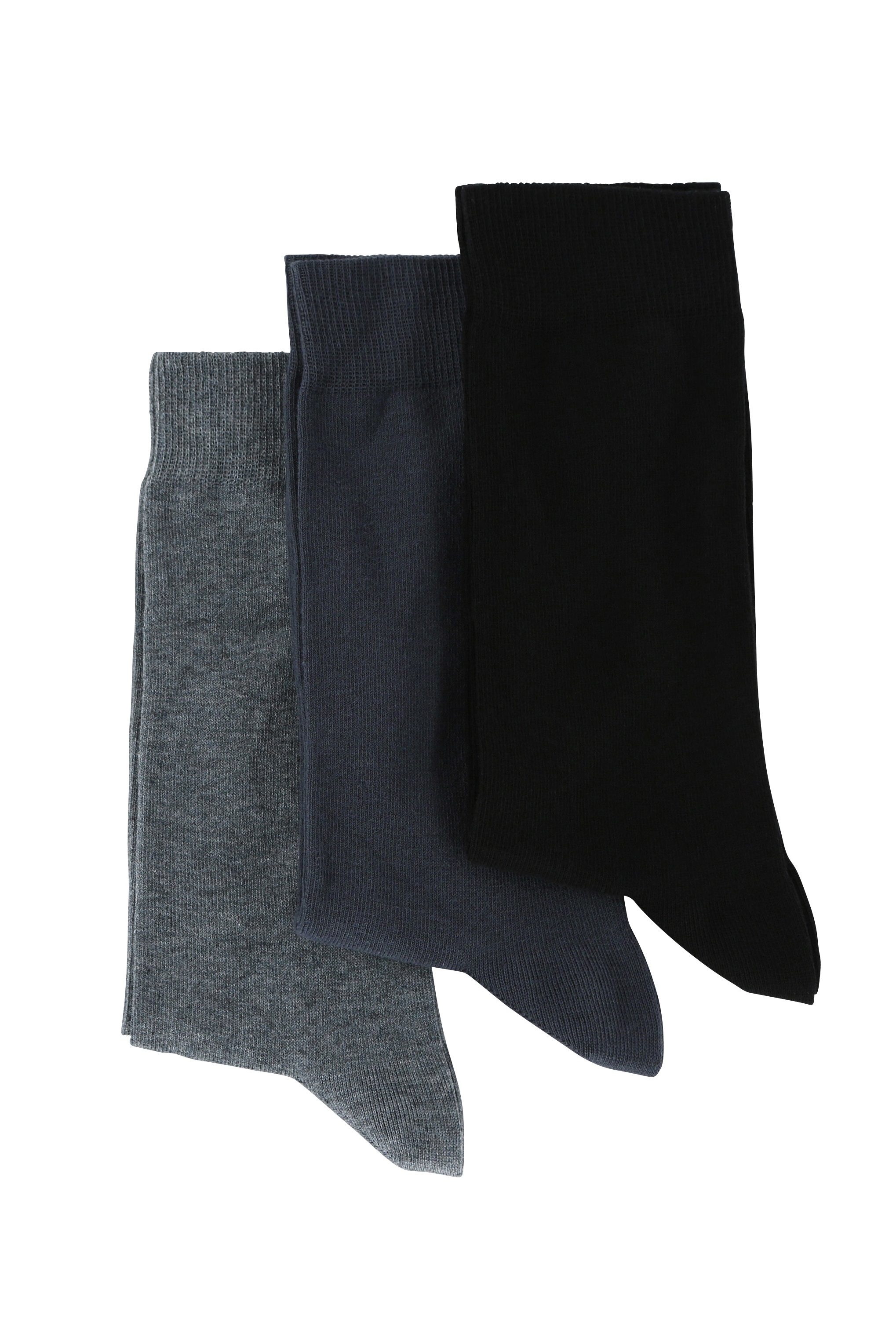 lot de 3 chaussettes unies gris noir