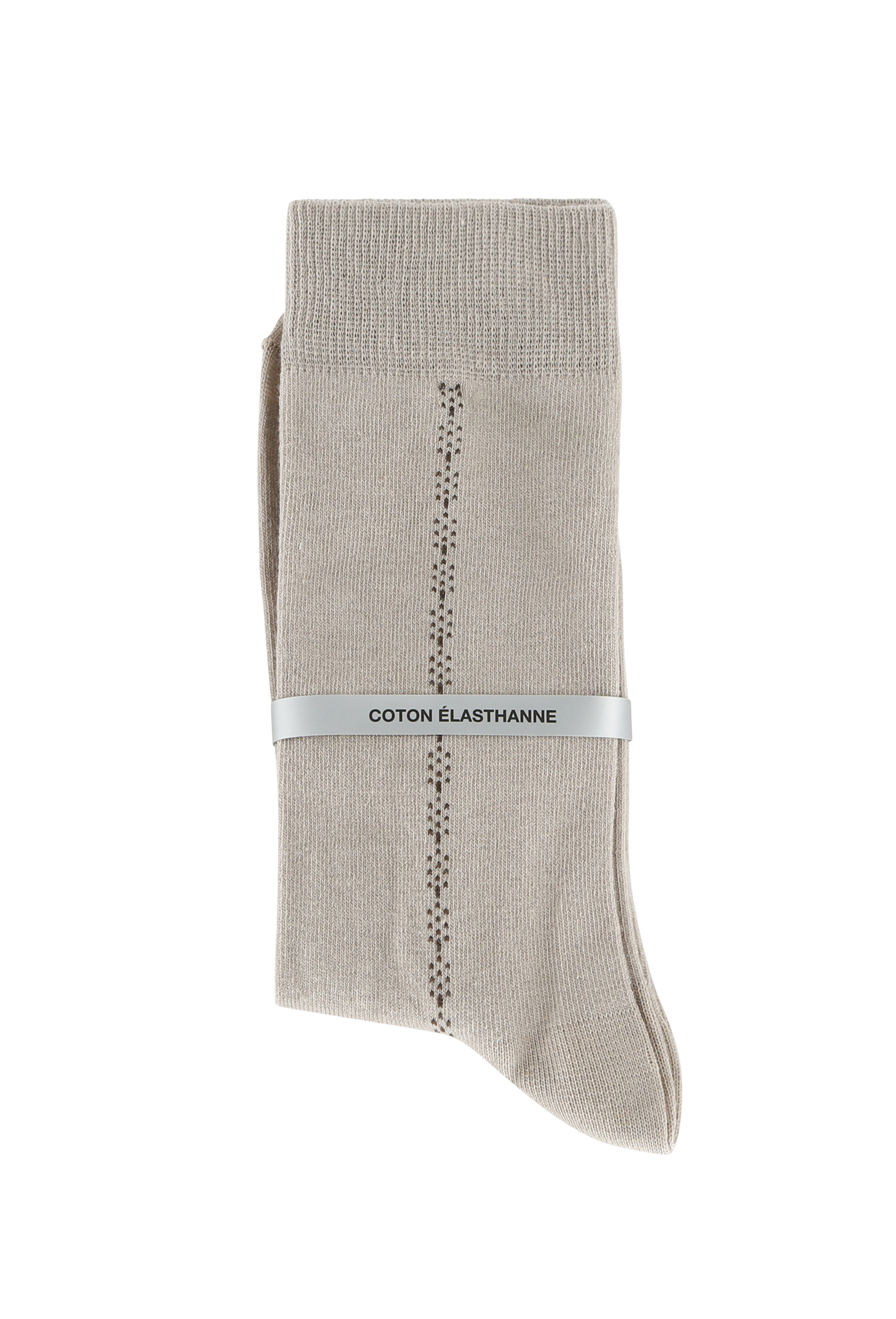 chaussettes motif tige epis taupe