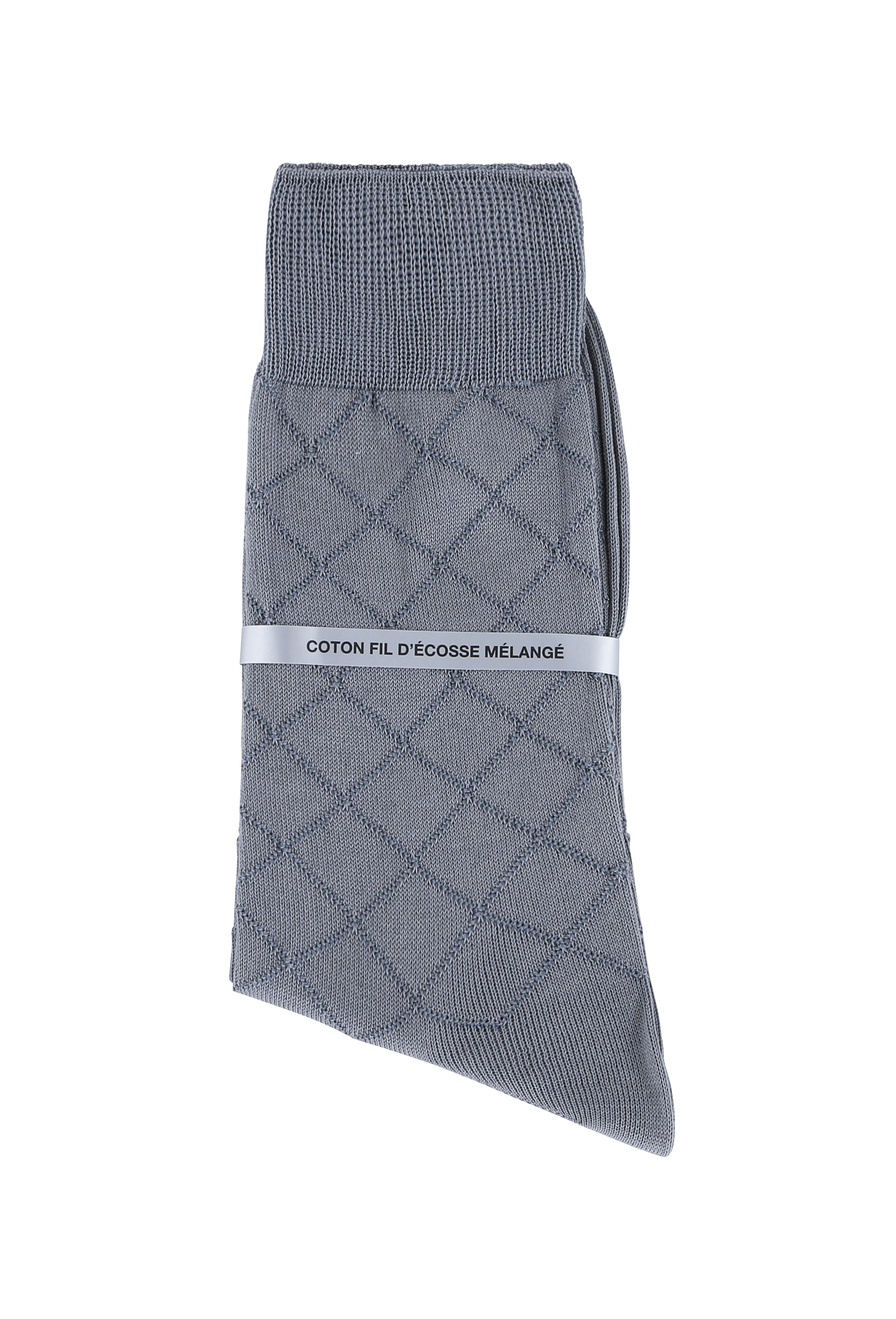 chaussettes fils decosse fantaisie gris