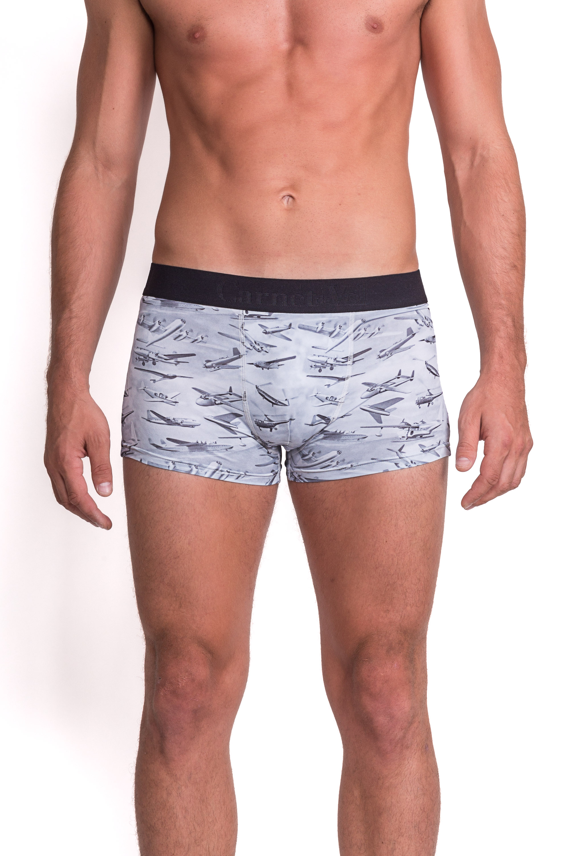 boxer shorty fantaisie avion gris