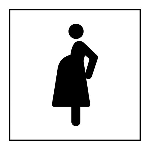 Pictogramme PI PF 059 'Acces prioritaire aux femmes enceintes' en Vinyle Souple Autocollant ISO 7001 : Modele - Noir sur blanc, Dimensions - 1 ...