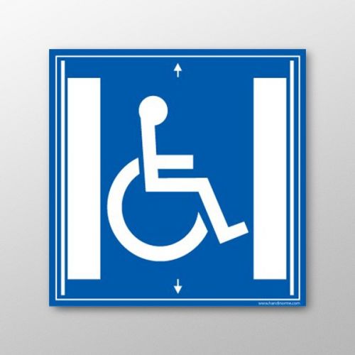 Panneau signaletique 'Ascenseur pour les personnes en situation de handicap' : taille panneau signalisation - 125 x 125 mm, Modele - Vinyle so ...