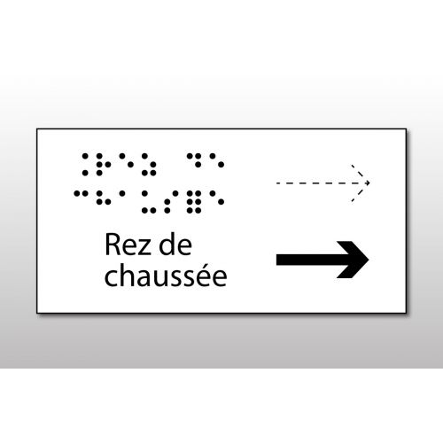 Manchon en Braille pour Main Courante : Direction - Rez de chaussee, Modele - Main courante de gauche
