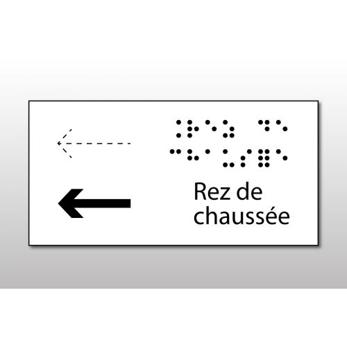Manchon en Braille pour Main Courante : Direction - Rez de chaussee, Modele - Main courante de droite