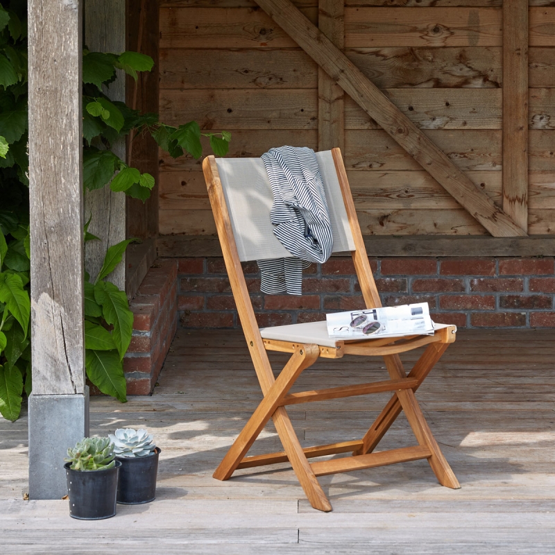 Chaise en bois d'acacia FSC et textilene HANOÏ