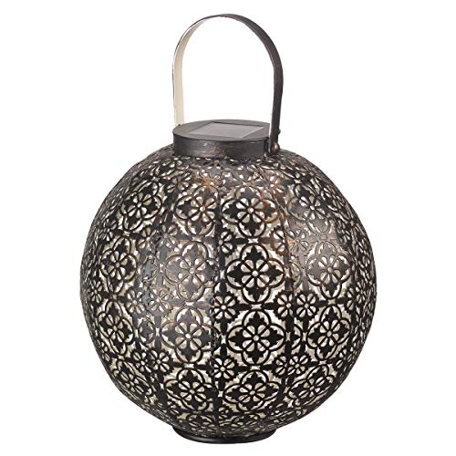 Lanterne Solaire Smart Garden Damasque En Metal Ajoure Bronze Energie Solaire Ambiance Orientale