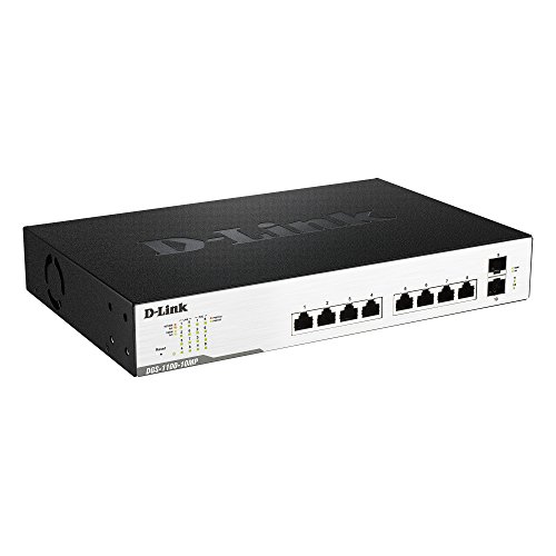 DGS 1100 10MP Commutateur 10 ports intelligent 8 x 101001000 PoE 2 x Gigabit SFP 130 W