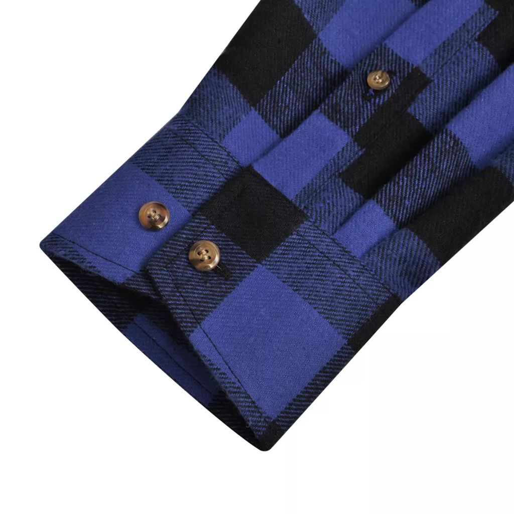 Vidaxl 2 Chemises De Travails A Carreaux Bleu Noir Taille M