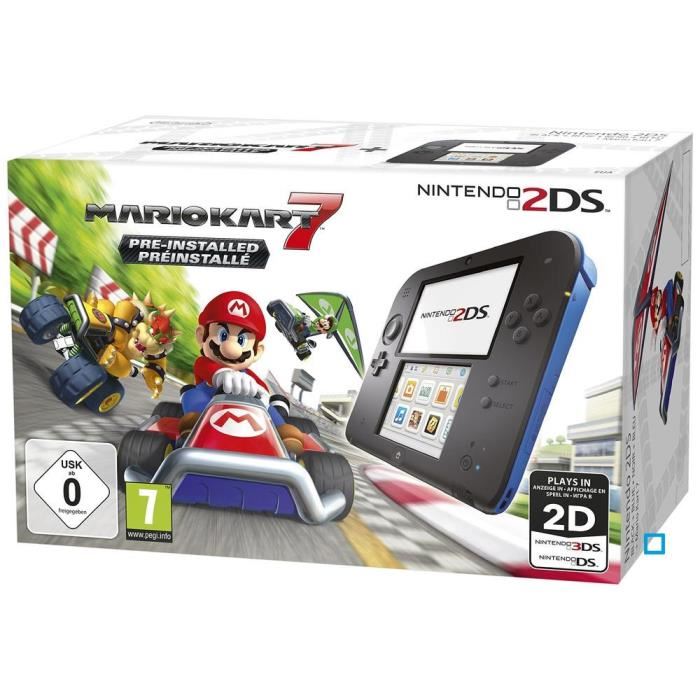 Console Nintendo 2ds Noir Bleu Mario Kart 7 Pre Installe