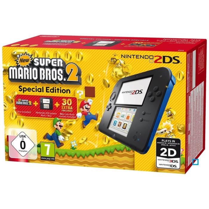 Console Nintendo 2ds Noir Bleu New Super Mario Bros2 Pre Installe