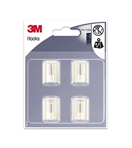 3m Crochet Adhesif Piton Special Tringle A Rideau Supporte 03 Kg Blanc Lot De 4