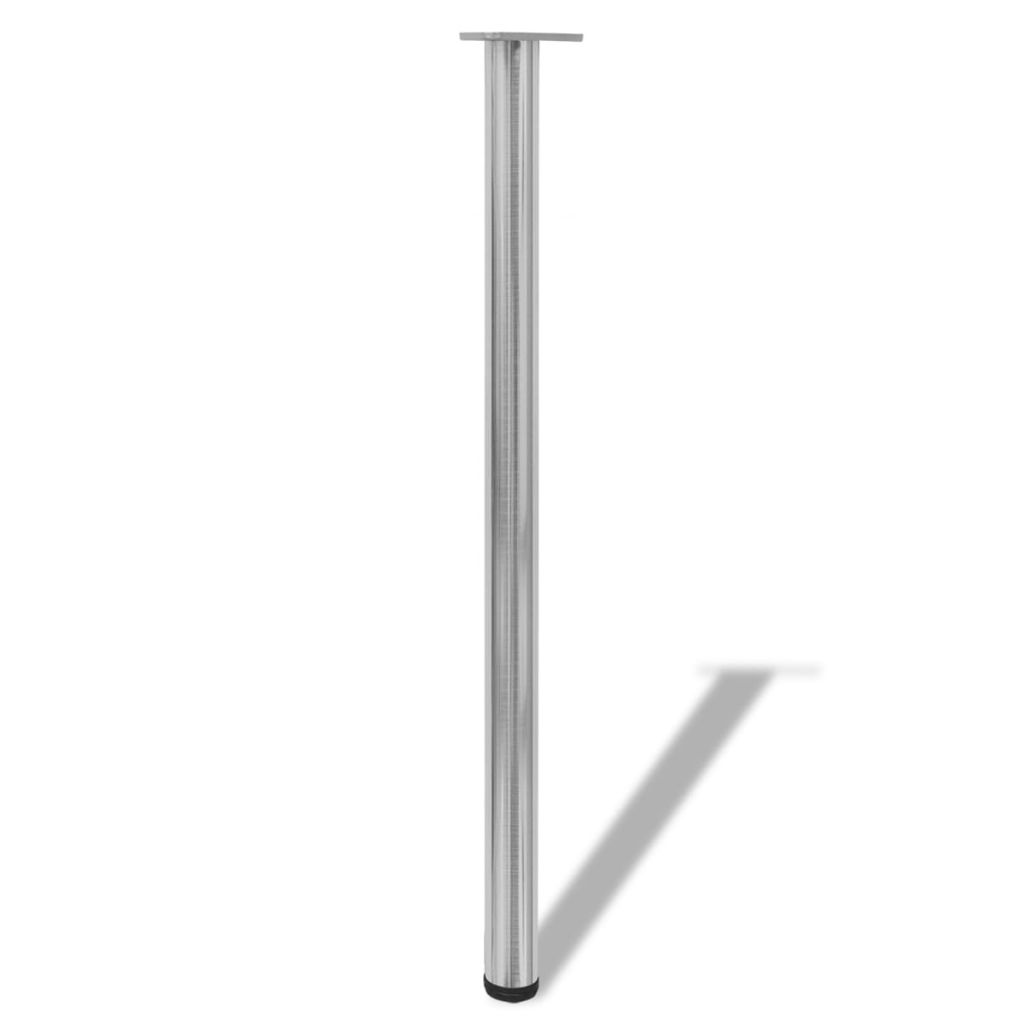 vidaXL 4 pieds de table a hauteur reglable et en Nickel brosse 1100 mm