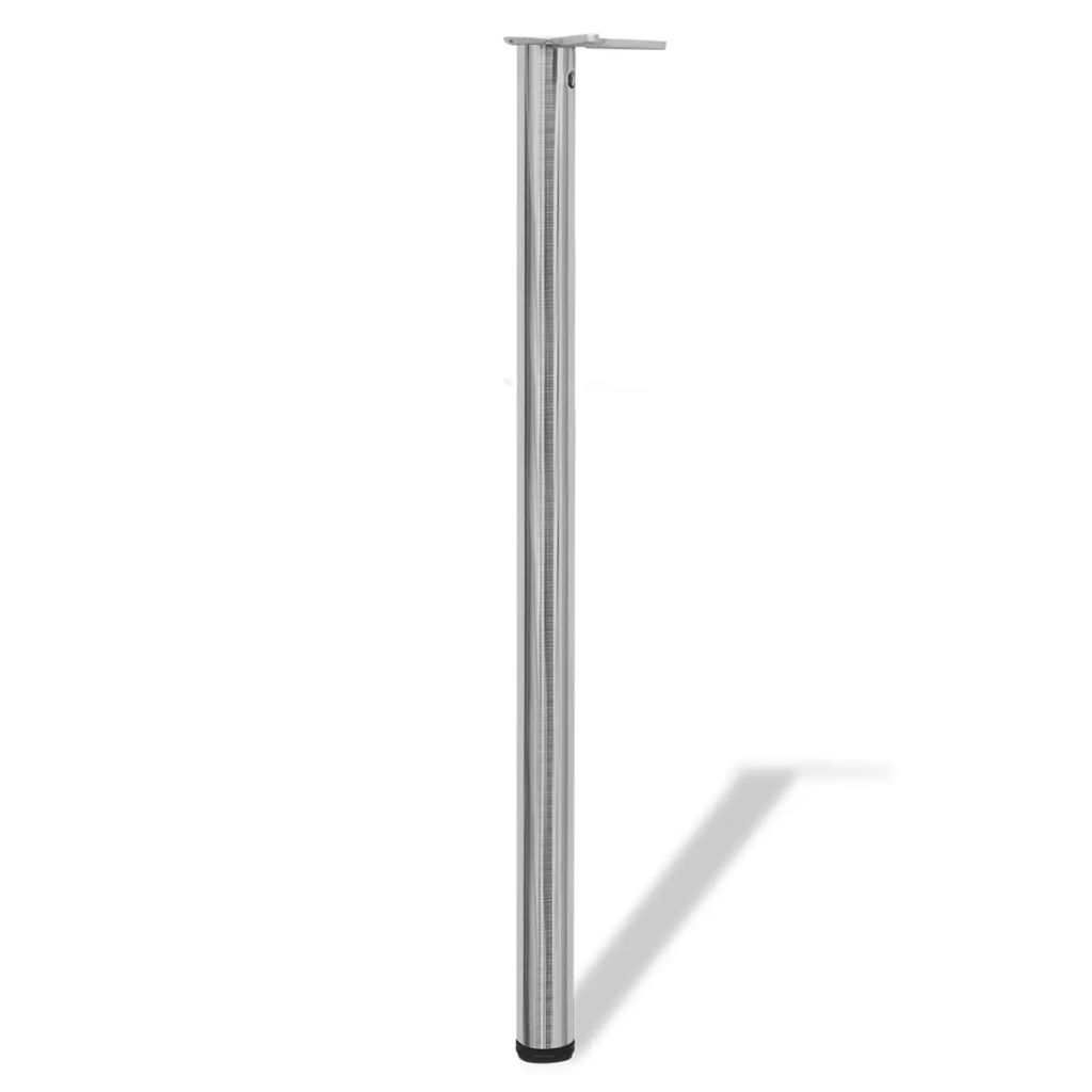vidaXL 4 Pieds de table Nickel Brosse a hauteur reglable 1100 mm