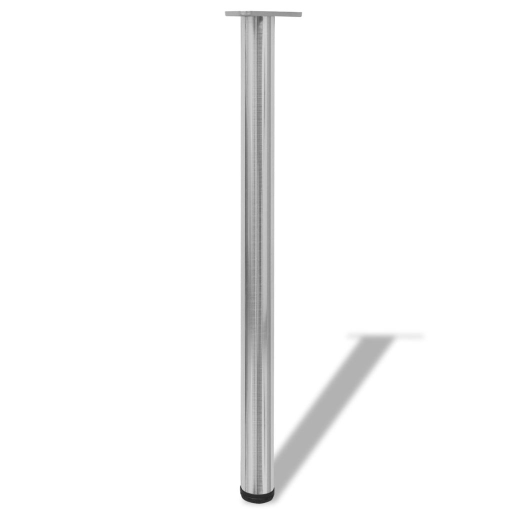 vidaXL 4 pieds de table reglables en hauteur 870 mm Nickel brosse