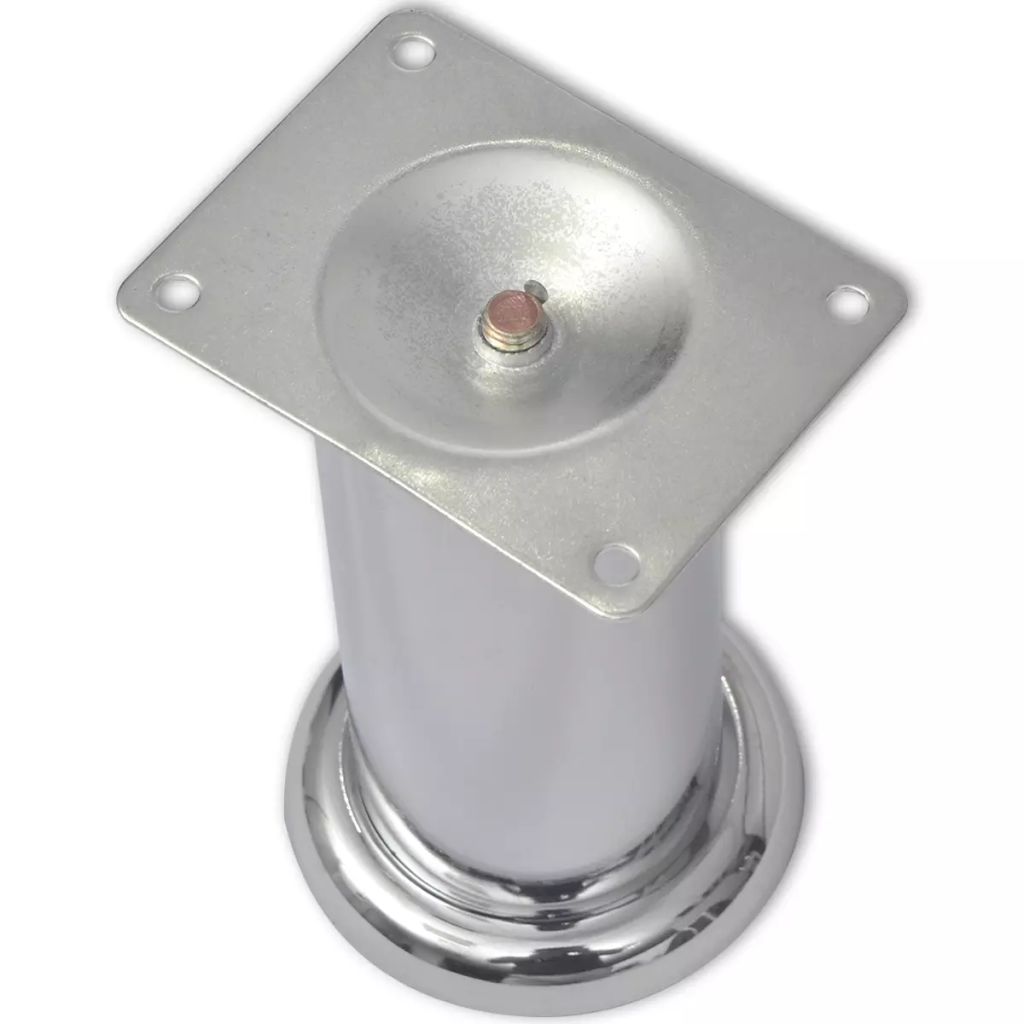 4 Pieds Ronds De Canape En Nickel Brosse 120 Mm