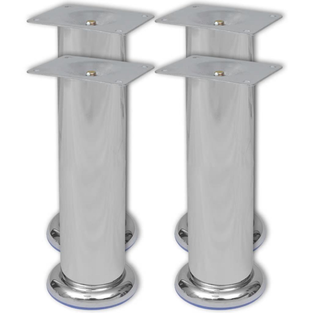 Vidaxl 4 Pcs Pieds Ronds De Canape Chrome 180 Mm