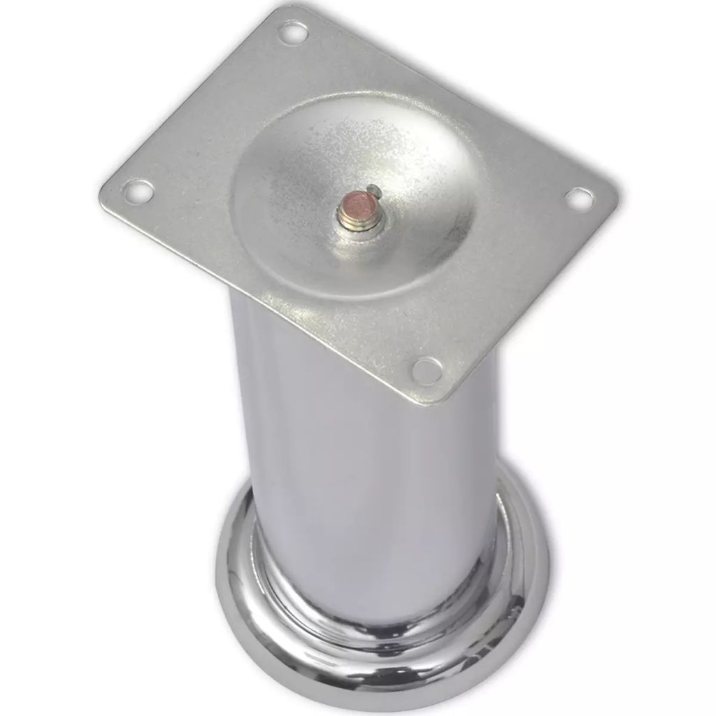 Vidaxl 4 Pcs Pieds Ronds De Canape Chrome 180 Mm