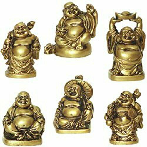 6 Figurines Bouddha Rieur - Chance Et Bonheur