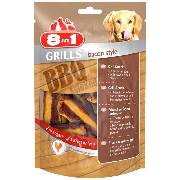 Friandises Grills Bacon Style Pour Chien - 8in1