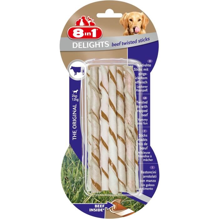 Friandises Twisted Delights Sticks Boeuf Pour Chien - 8in1 - X10