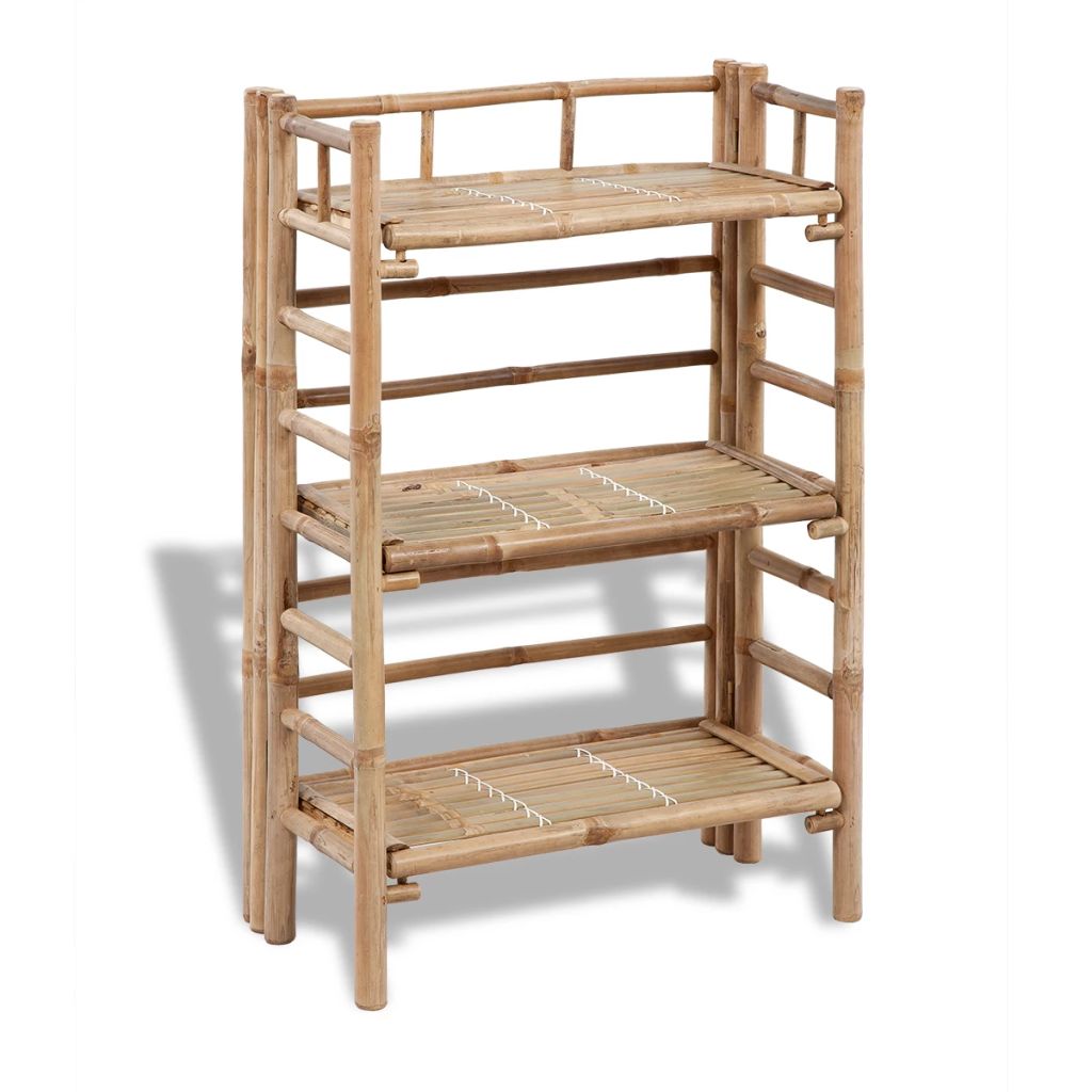 Etagere A Plantes Vidaxl 3 Niveaux Bambou 56 X 30 X 85 Cm Marron
