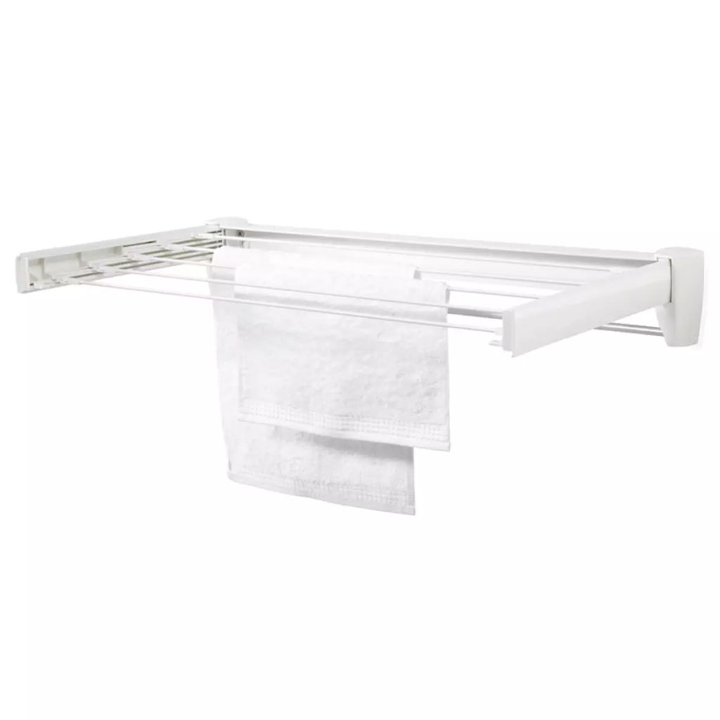 Sechoir Mural Leifheit Telegant 36 Protect Plus 83201 Etendoir Mural Depliable Avec 5 Barres De 72cm Materiau Inoxydable Blanc