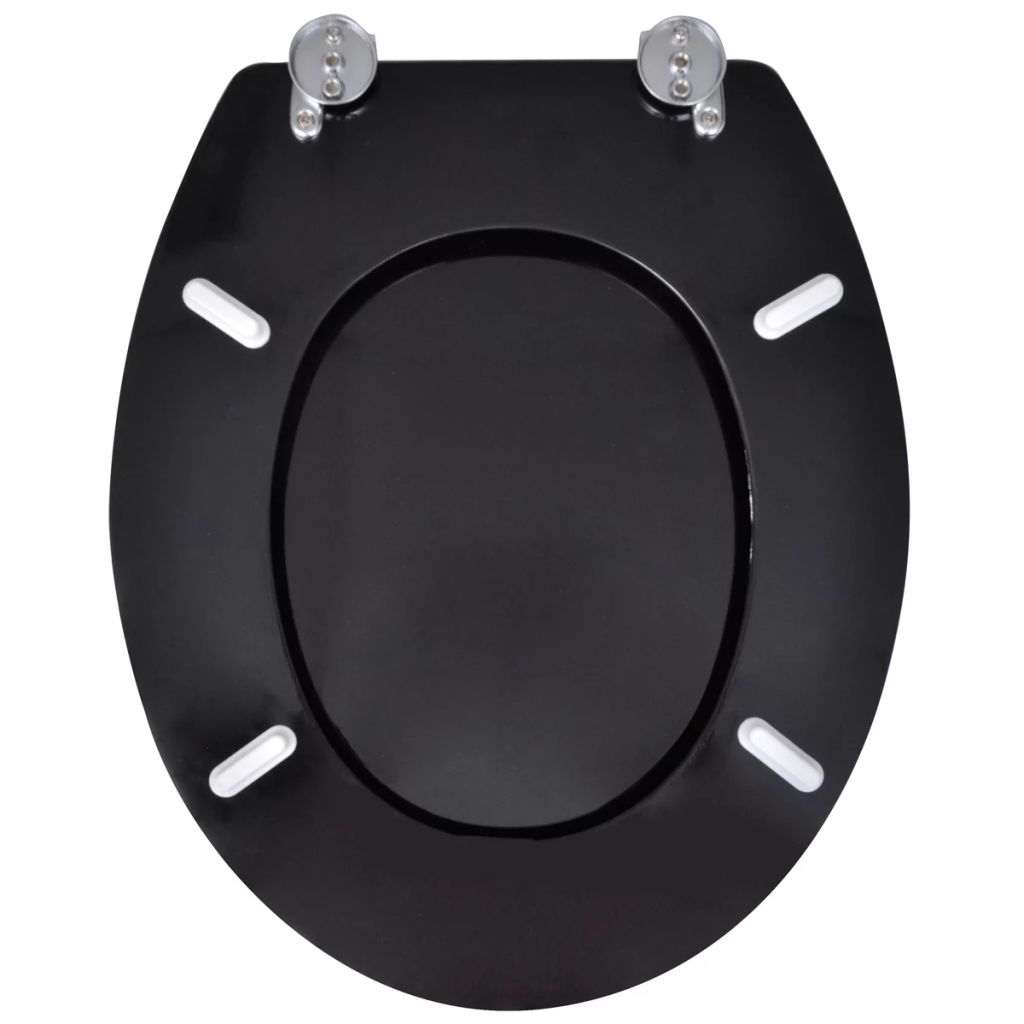 Vidaxl Siege De Toilette Avec Couvercle Mdf Design Simple Noir