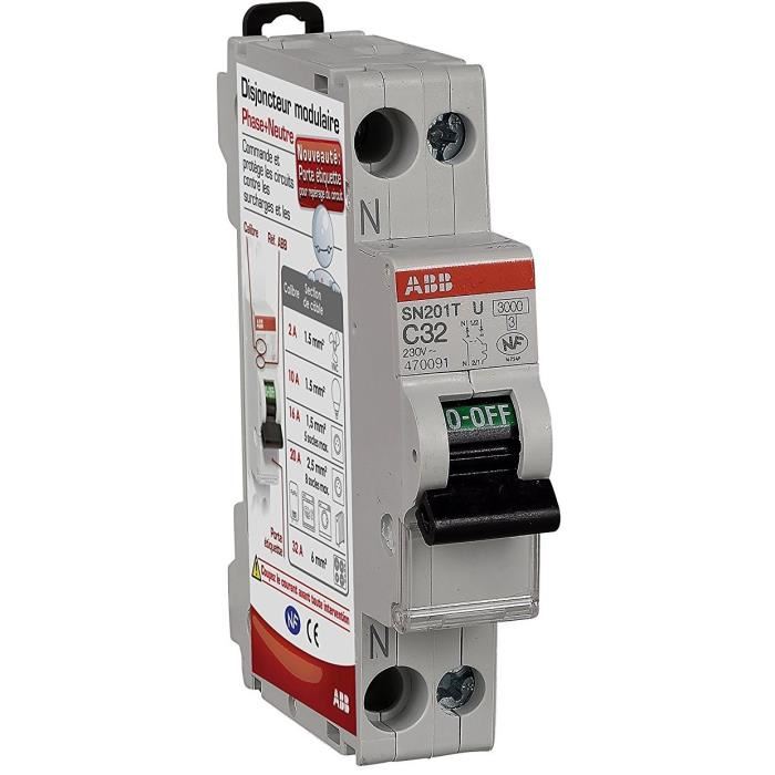 Abb Disjoncteur Modulaire Phase Plus Neutre (ph/n) 32 A