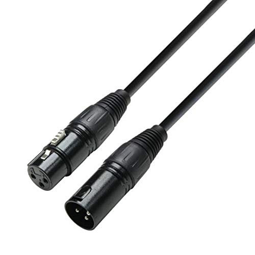 Adam Hall 3 Star Cable Microphone Dmx Prise Xlr Male Vers Prise Xlr Femelle Longueur 3 M