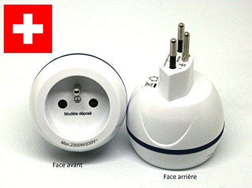 Adaptateur De Voyage Lte Design France Vers Suisse Prise Simple 2300 W