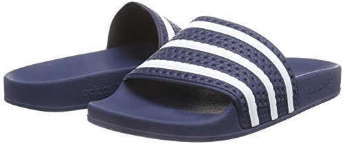 Mules - Adidas - Adilette - Bleu Marine Et Blanc - Fermeture A Enfiler - Synthetique