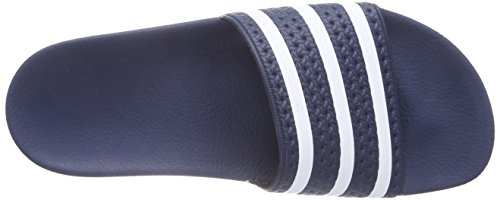 Mules - Adidas - Adilette - Bleu Marine Et Blanc - Fermeture A Enfiler - Synthetique