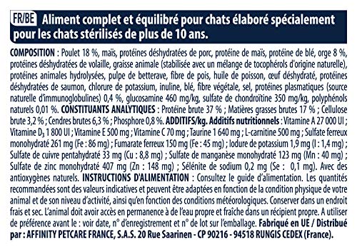 Croquettes Pour Chat - Advance - Sterilise Senior - 15kg - Aide A Prevenir Lobesite - Riche En Proteines