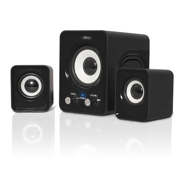 Mini Enceintes Stereo 2.1 6W Jack 3.5 mm noir