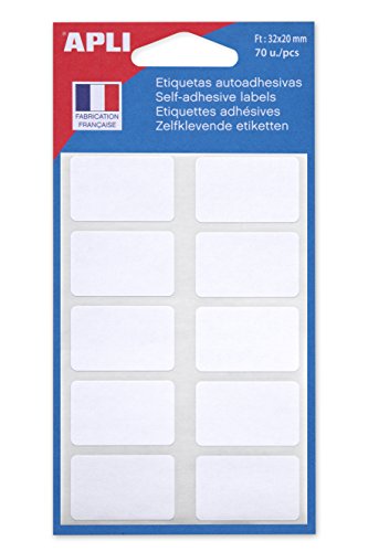 Étiquettes Adhesives - Agipa - 32x20mm - Blister De 70 - Couleur Blanche - Format Pratique