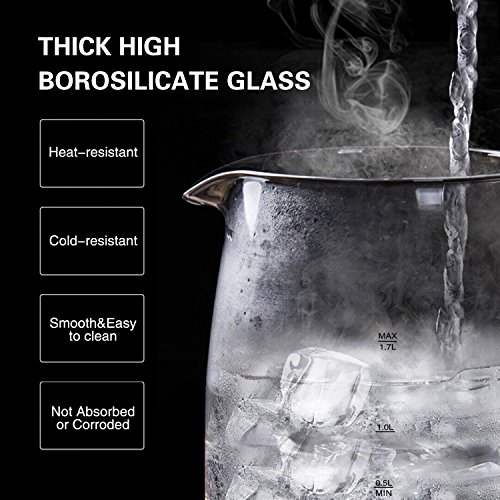 Bouilloire electrique en cristal avec illumination LED cap NEUF