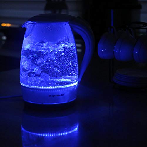 Bouilloire Electrique En Cristal Sans Bpa Aigostar Eve - 1.7l 2200w Illumination Led Bleue