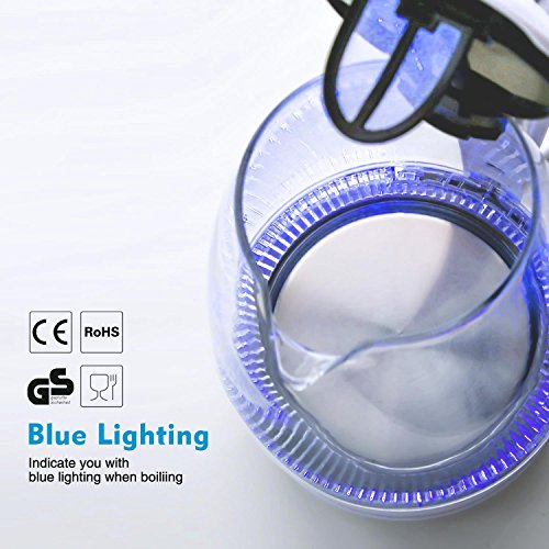 Bouilloire Electrique En Cristal Sans Bpa Aigostar Eve - 1.7l 2200w Illumination Led Bleue