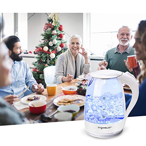 Bouilloire Electrique En Cristal Sans Bpa Aigostar Eve - 1.7l 2200w Illumination Led Bleue