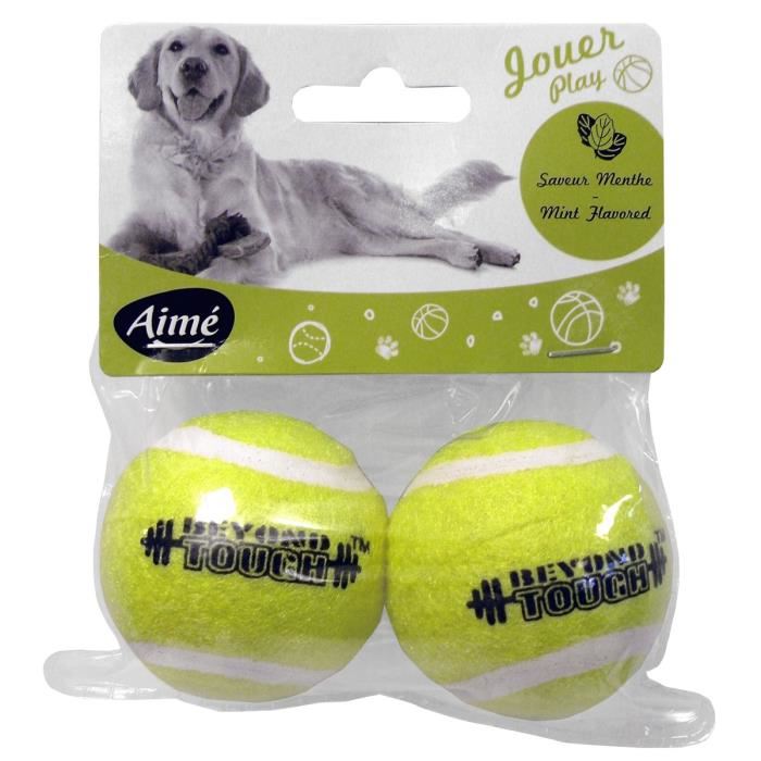 AIME Jouet balle tennis menthe 5cm Pour chien