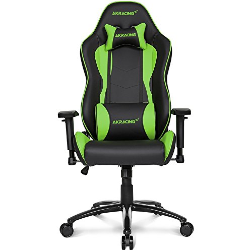 Siege Pc Gamer Akracing Nitro - Noir/vert/simili Cuir/2d